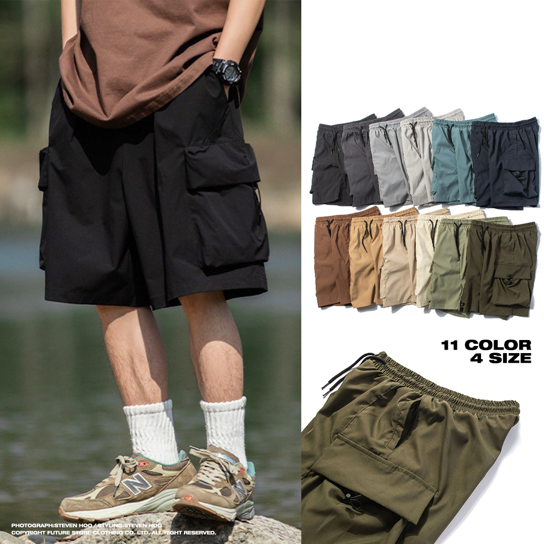 Outdoor Shorts 機能微涼感 抽繩口袋 休閒短褲