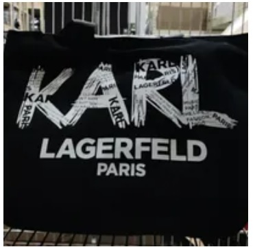 [S] KARL LAGERFELD LH2BG807 KRISTEN CANVAS TOTE,BLACK PRINT, 194775067563 (SKL716)