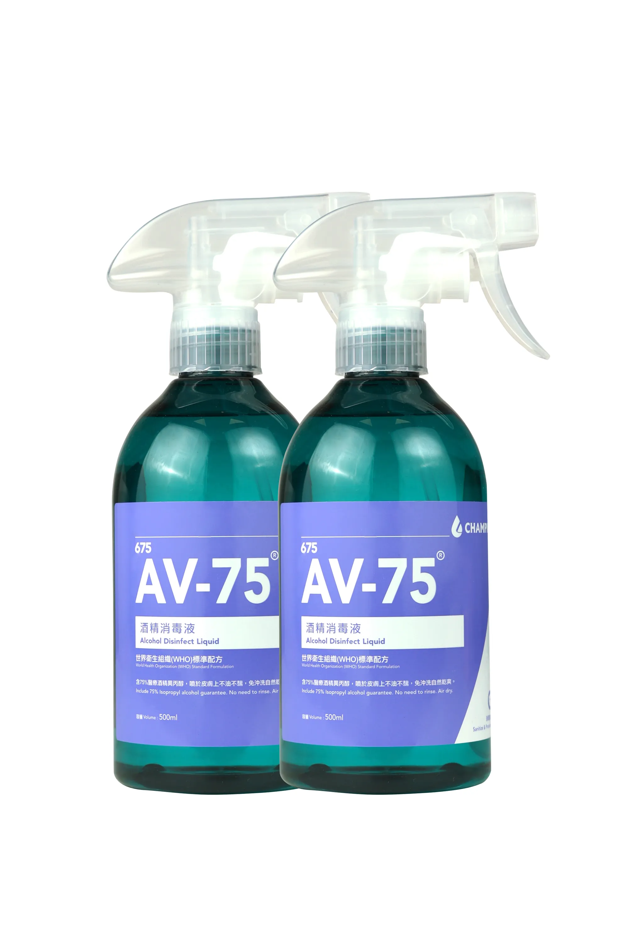 CHAMPION AV-75 酒精消毒液 (500ml X2)