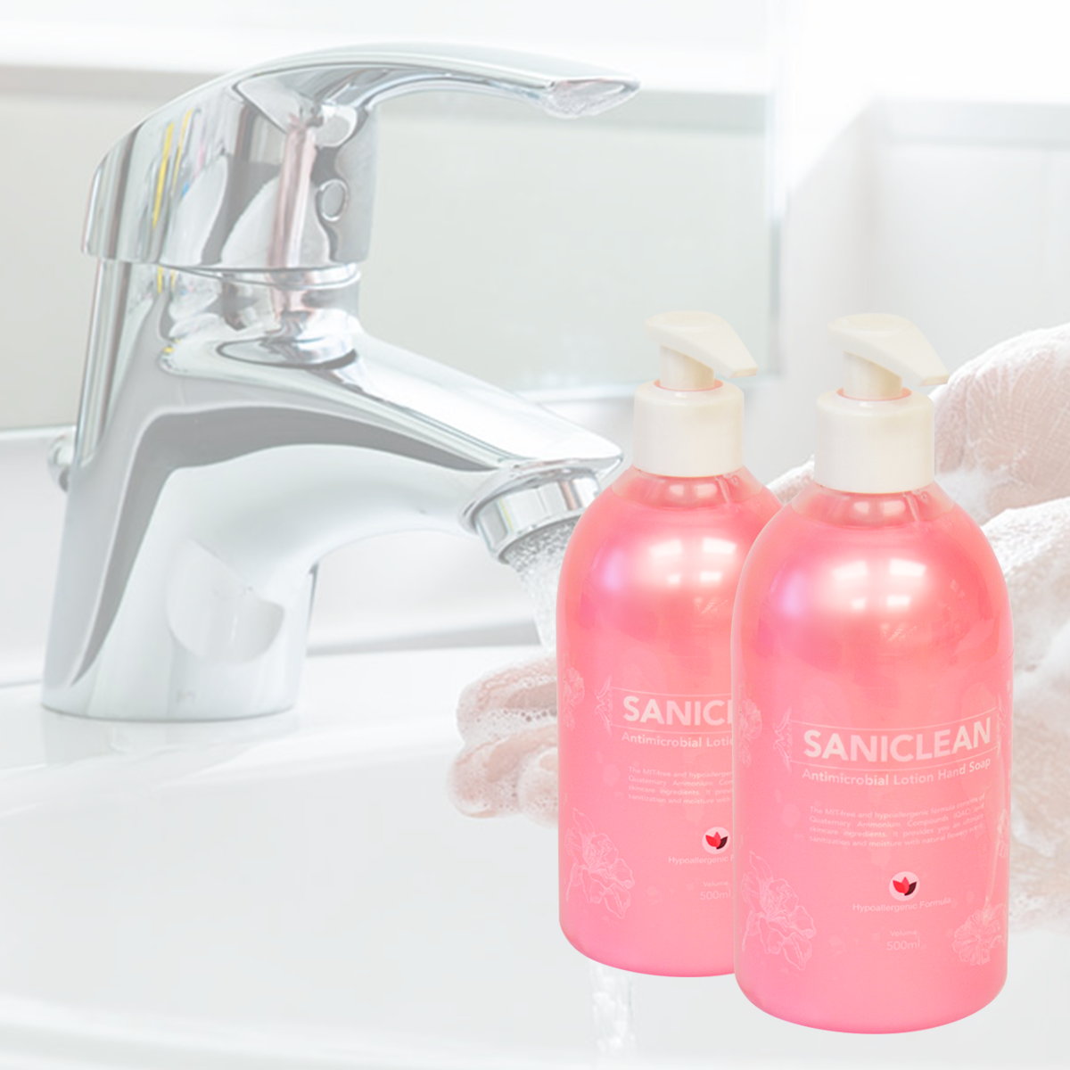 CHAMPION SANICLEAN 抗菌洗手皂液 (500ml X2)