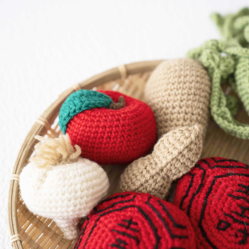 【租借】針織手作蔬果&紅龜粿組合 | 抓周道具