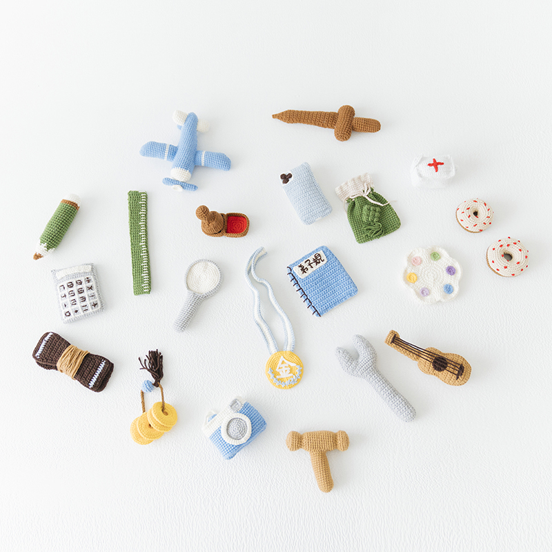 【租借】針織手作抓周20件組-三色可選 | 抓周道具