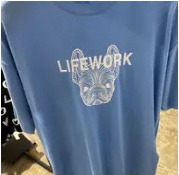[S] LIFEWORK RADOK FACE LATTERING SHORT SLEEVE T-SHIRT,BLUE, LW235TS995-1-24 (SLW354)