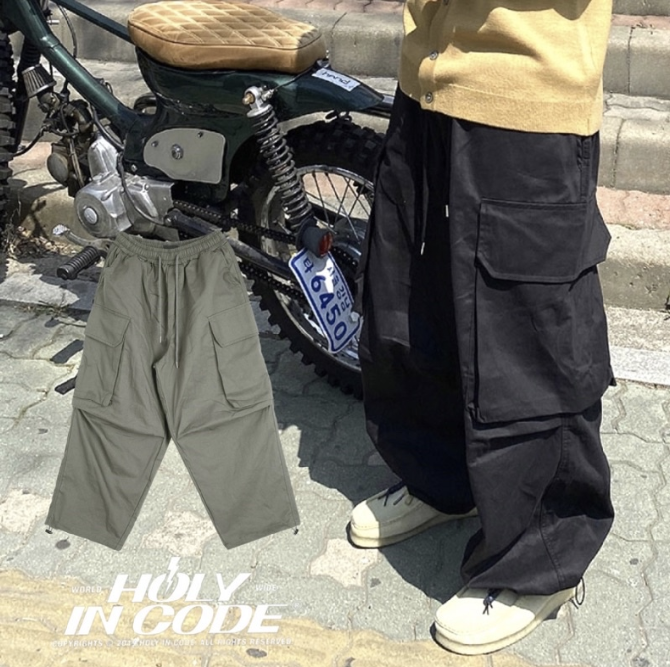 🇰🇷韓國 HOLYINCODE 寬大 大口袋 工裝 長褲 寬鬆
