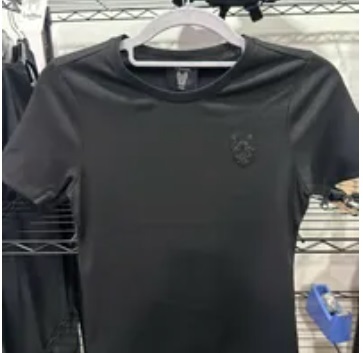 [S] LIFEWORK RIBBED V-NECK LADOG SHORT SLEEVE T-SHIRT,BLACK, LW232TS803-1-40 (SLW366)
