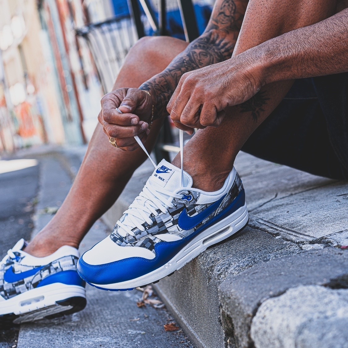 Nike Air Max 1 x Atmos We Love Nike 白藍 寶藍 氣墊 AQ0927-100