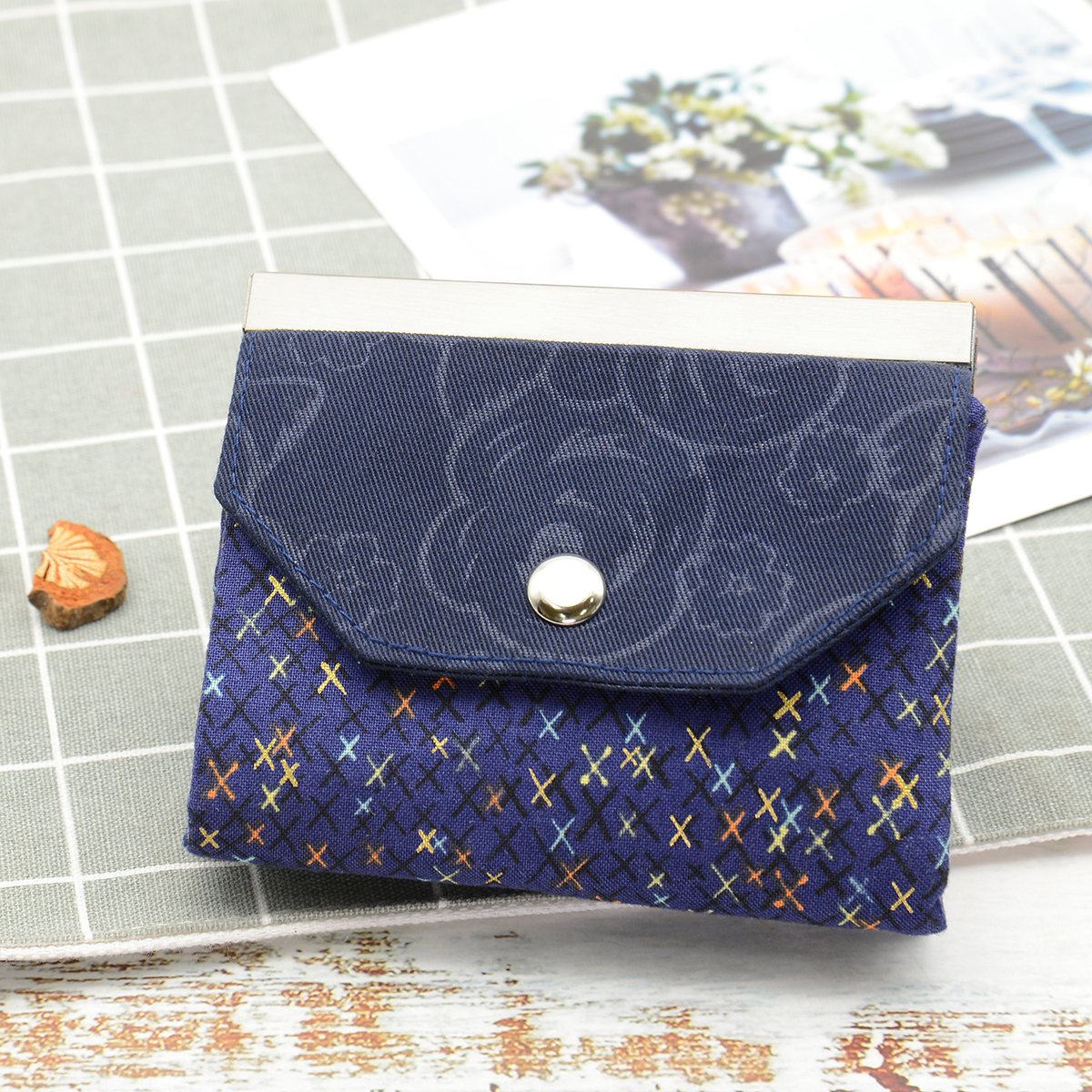 販售原尺寸【紙型】(典雅之星一字口金短夾)