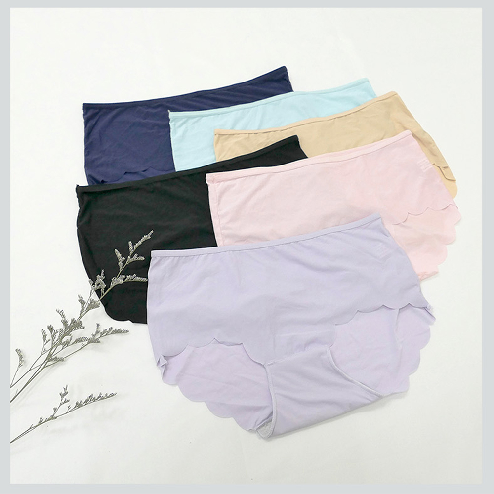 【HENIS】【六件組】冰絲雲朵無痕女內褲(顏色隨機出貨)