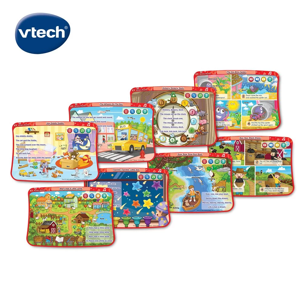 《 英國 Vtech 》 互動學習點讀桌圖鑑套卡組-啟蒙童謠組曲(2-4Y)