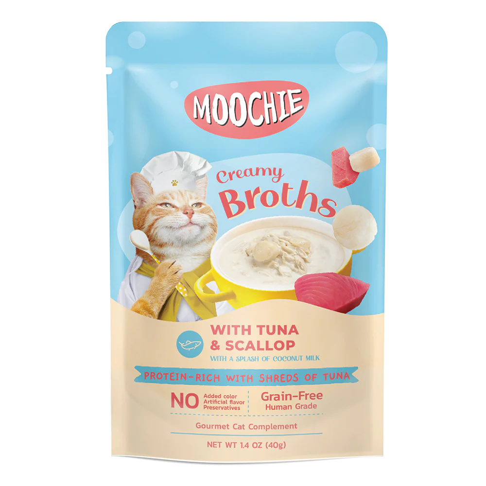Moochie Creamy Broths Cat Wet Food Tune and Scallop．40g