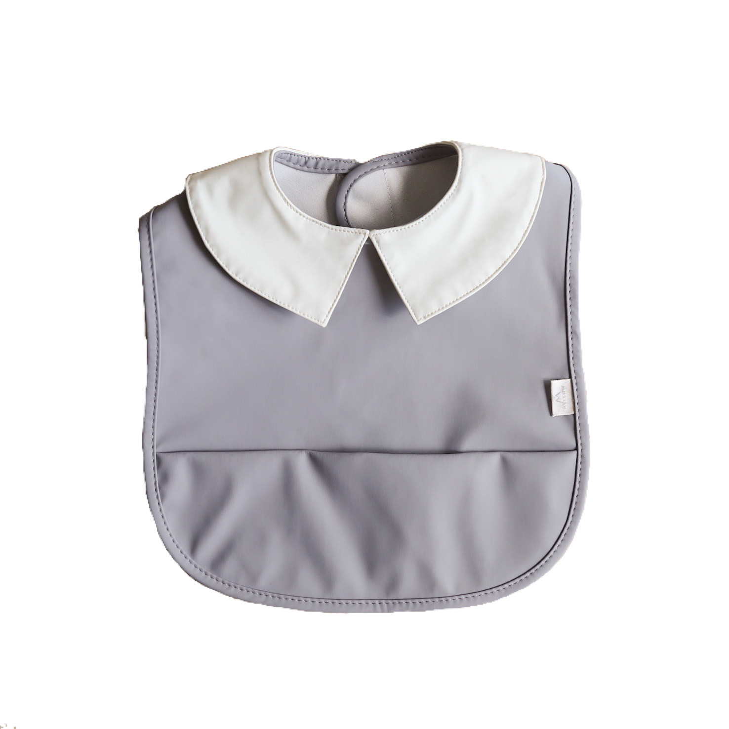 白色領灰藍色圍兜