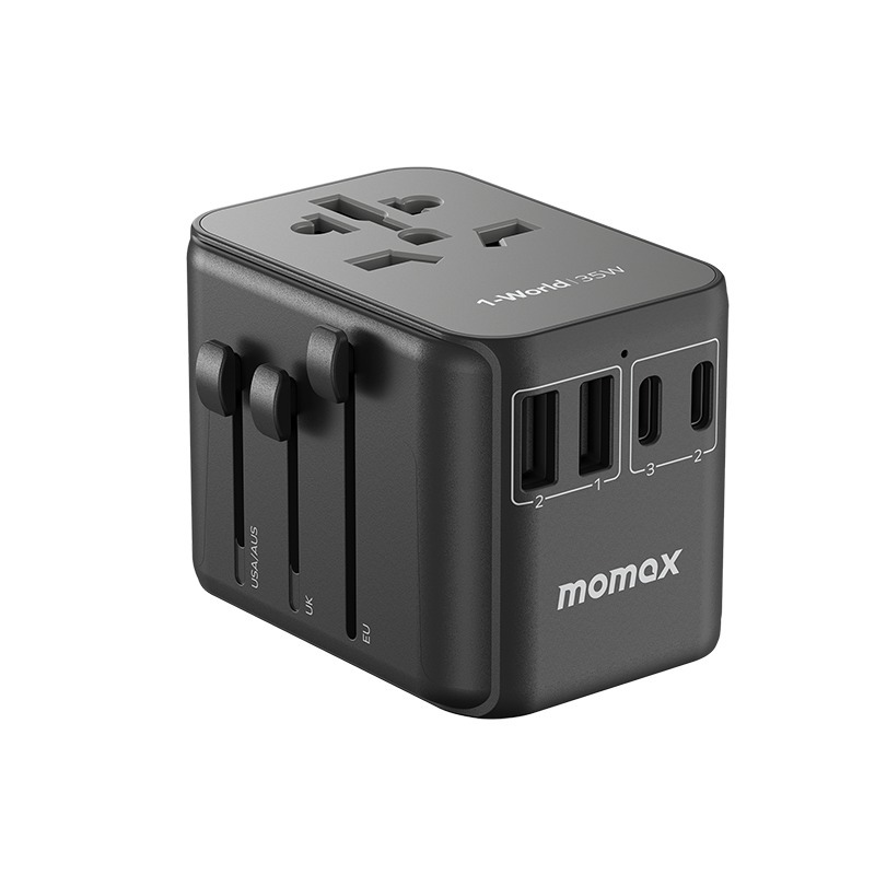 MOMAX 1-World USB PD35W 5 USB 旅行充電插座 UA9 [黑/白]