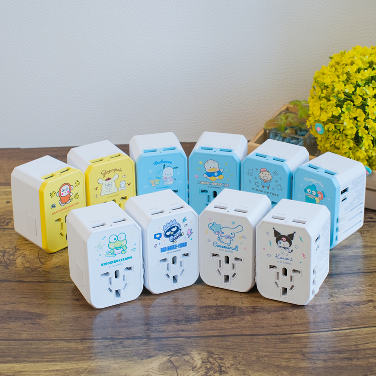 22237-OM Sanrio Characters 快速充電通用旅行轉插 #LC22 Monkichi