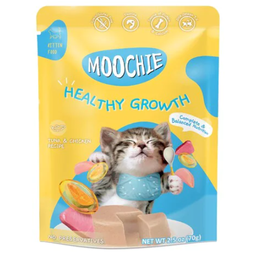 Moochie Healthy Growth Tuna & Chicken Recipe For Kittens (70gx12pcs)