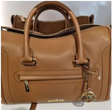 [S] MICHAEL KORS 35F2GCCS3L CARINE LG TZ SATCHEL LEATHER,LUGGAGE, 196163424149 (SMK505)