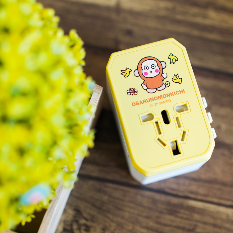 22237-OM Sanrio Characters 快速充電通用旅行轉插 #LC22 Monkichi
