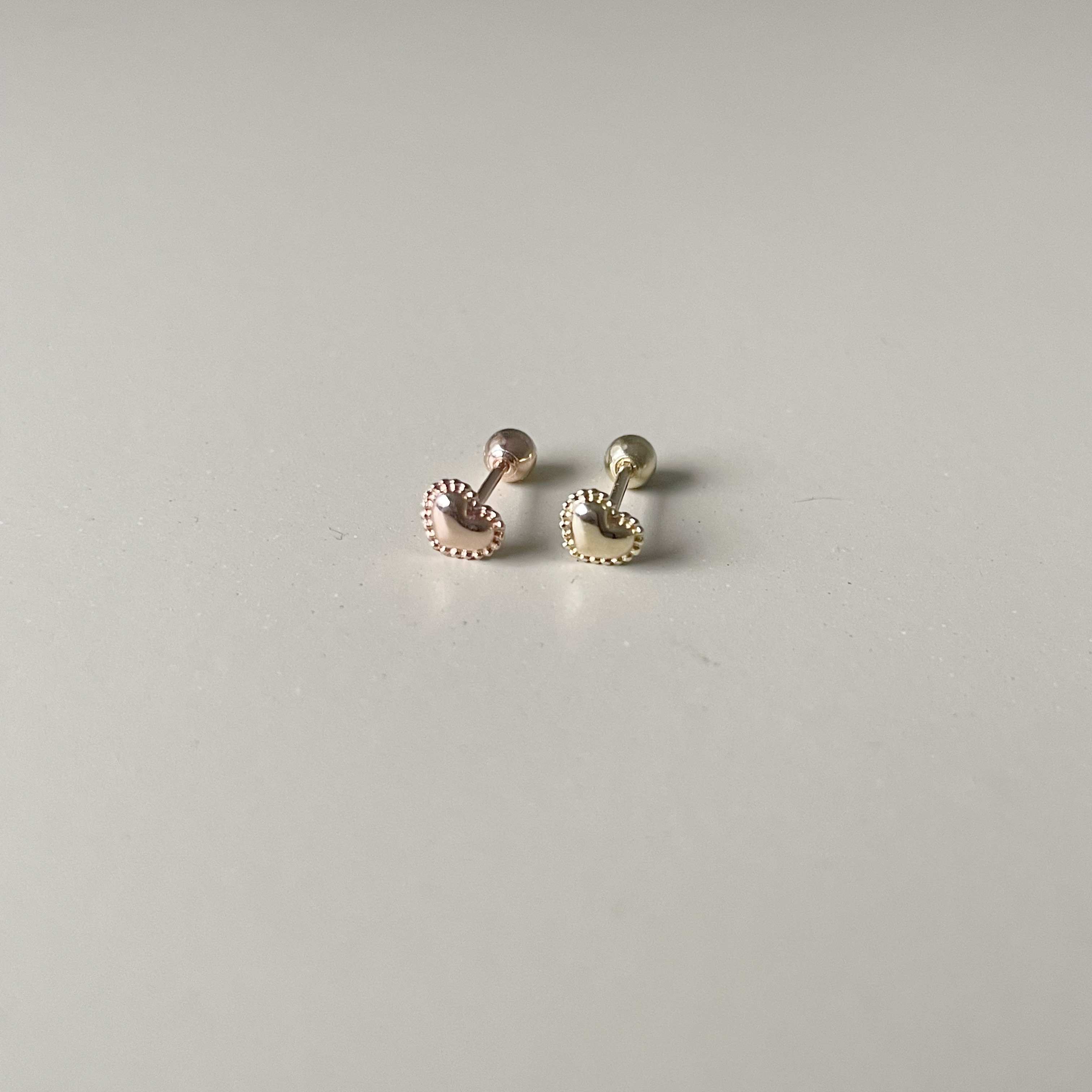 14k滾邊愛心轉珠耳環