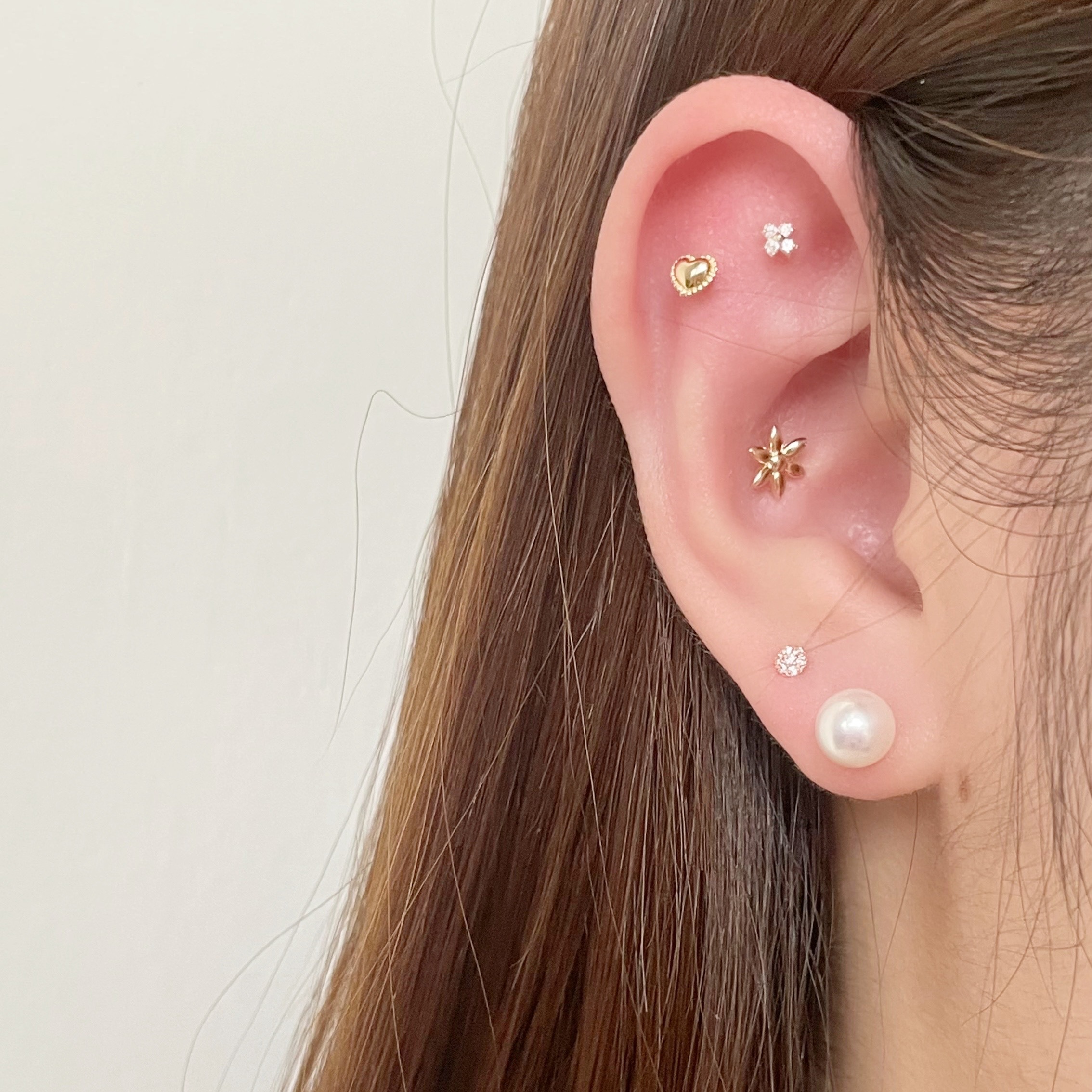 14k Daisy轉珠耳環(單)