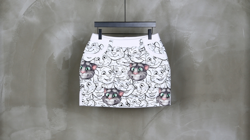 女款 M8/ 3折起 韓日流行品牌TalkTom/ 春秋款 時尚可愛滿版印花圖騰休閒彈性窄裙褲 /高爾夫球衣