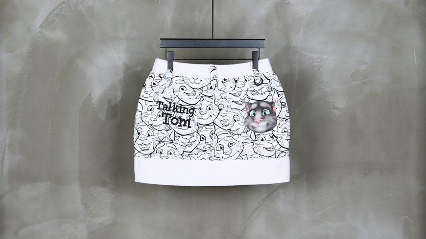 女款 M8/ 3折起 韓日流行品牌TalkTom/ 春秋款 時尚可愛滿版印花圖騰休閒彈性窄裙褲 /高爾夫球衣