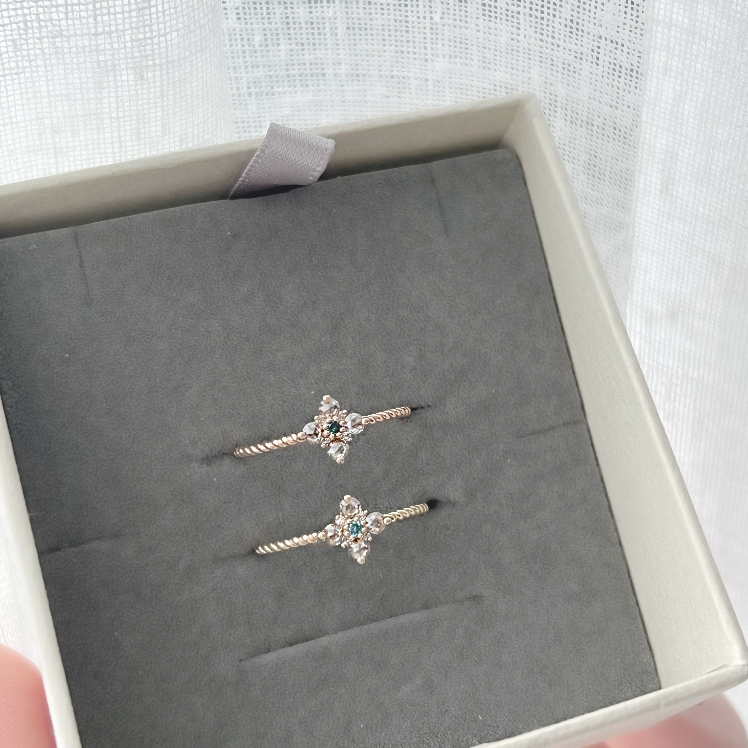 14k Fortune棕鑽石麻花戒指