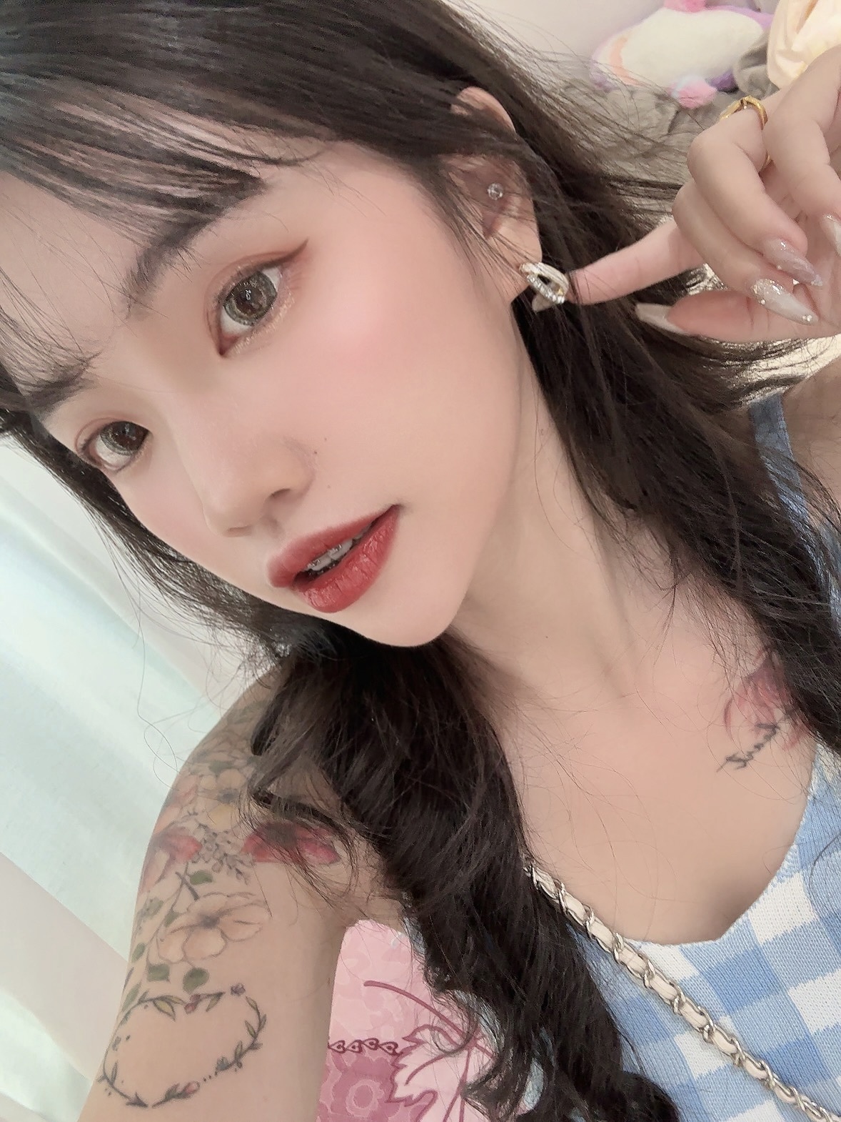 鑽石貝殼雙層耳環🐚