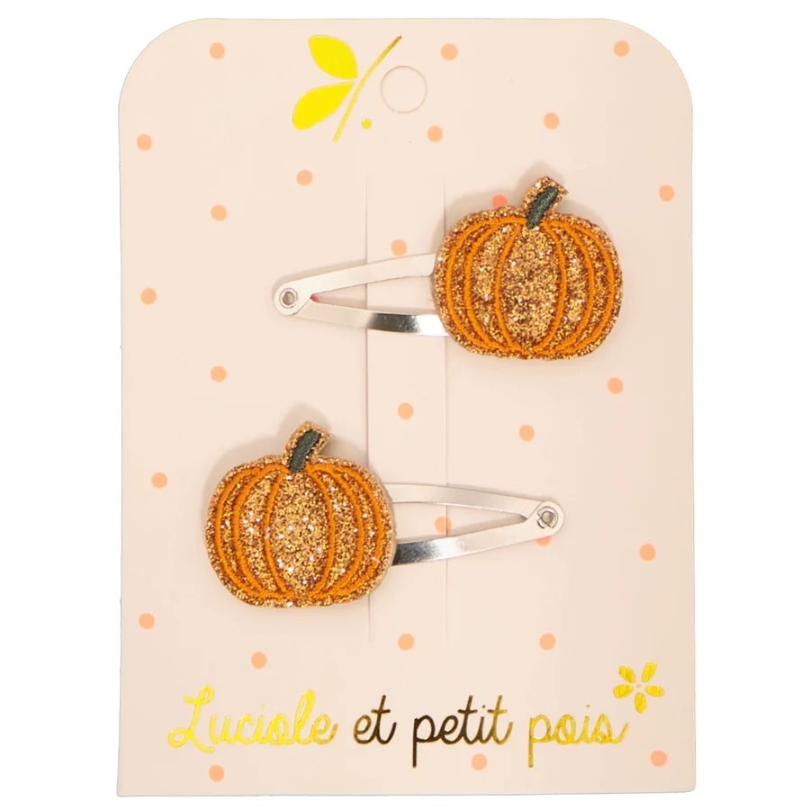 法國 Luciole et Petit Pois/ Pumpkin hair clips Pink （一對）