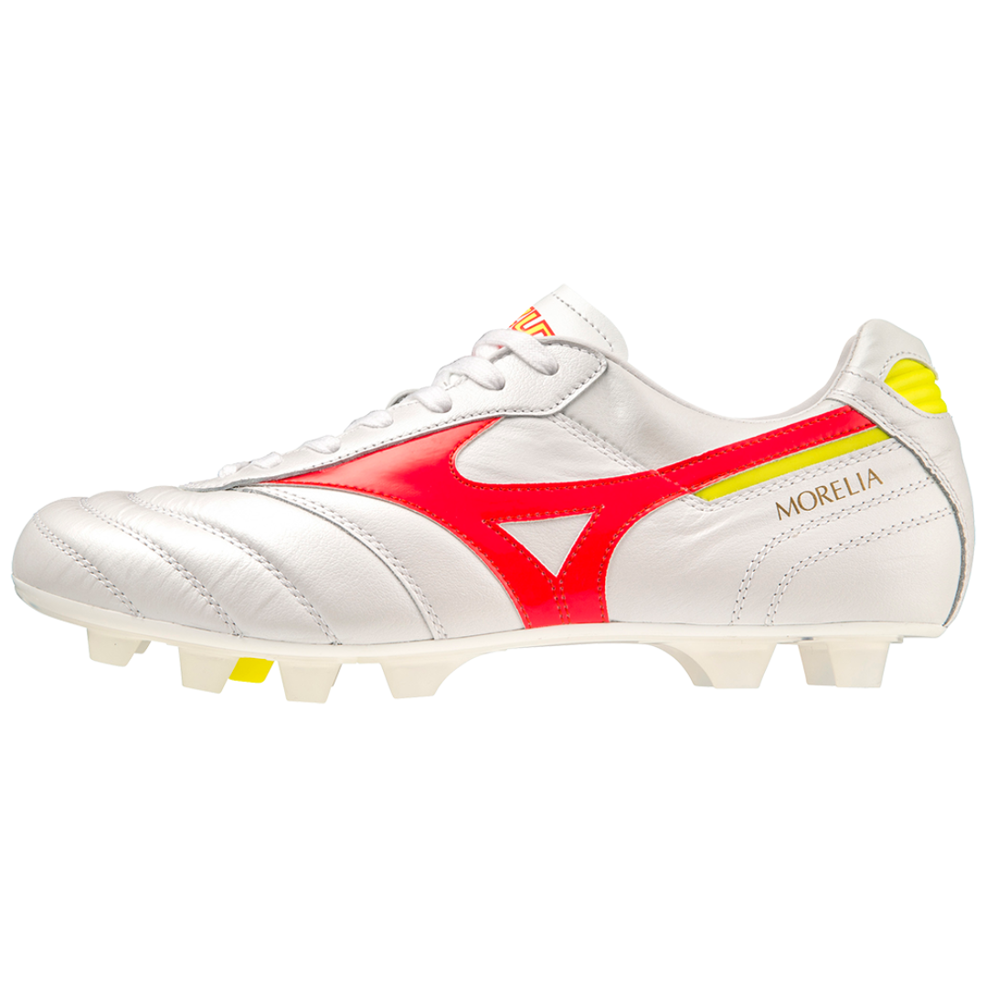 MIZUNO MORELIA II JAPAN 草地足球鞋(頂級款) 白粉紅色