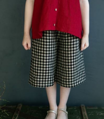 (預購)ALL THE BEAUTIFUL LINEN 亞麻刺繡寬褲 SHORT CULOTTES