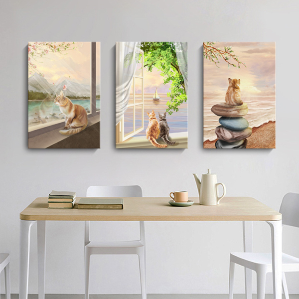 暖陽與貓兒無框掛畫