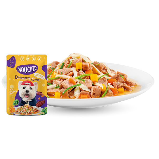 Moochie Superfood Digestive Care With Chicken Liver Wet Dog Food (85gx12pcs)