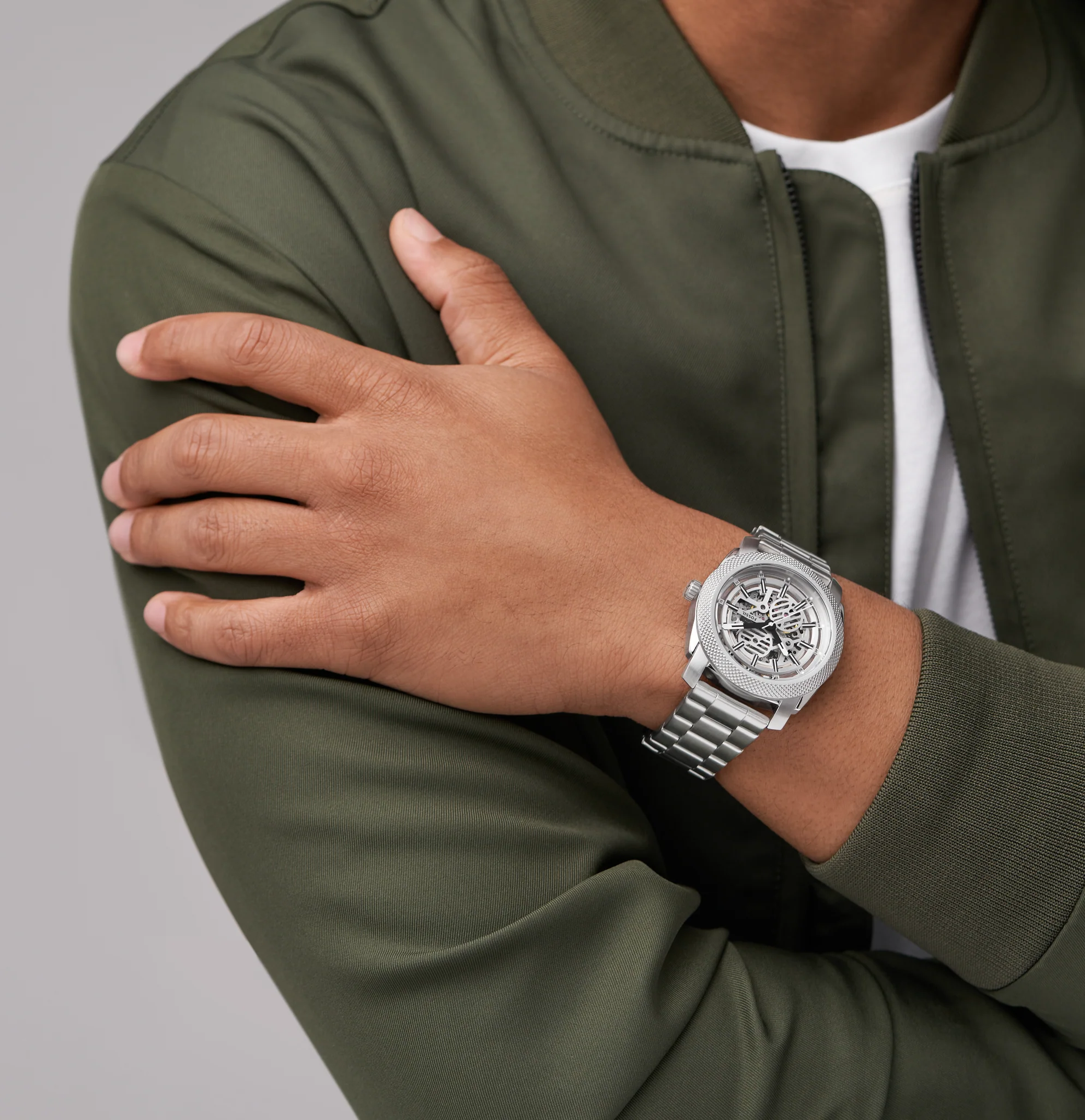 萬年鐘錶 - Fossil   透視錶面時尚機械男錶  ME3252 錶徑45MM