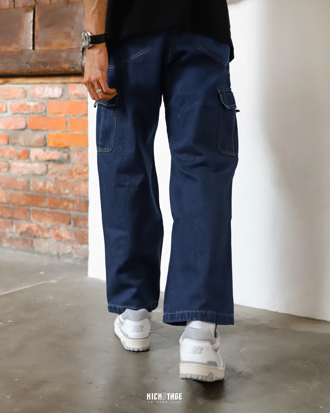 GRAMICCI CARGO PANTS 黑色深單寧腰帶工裝牛仔長褲工作褲【G3FU-P014-