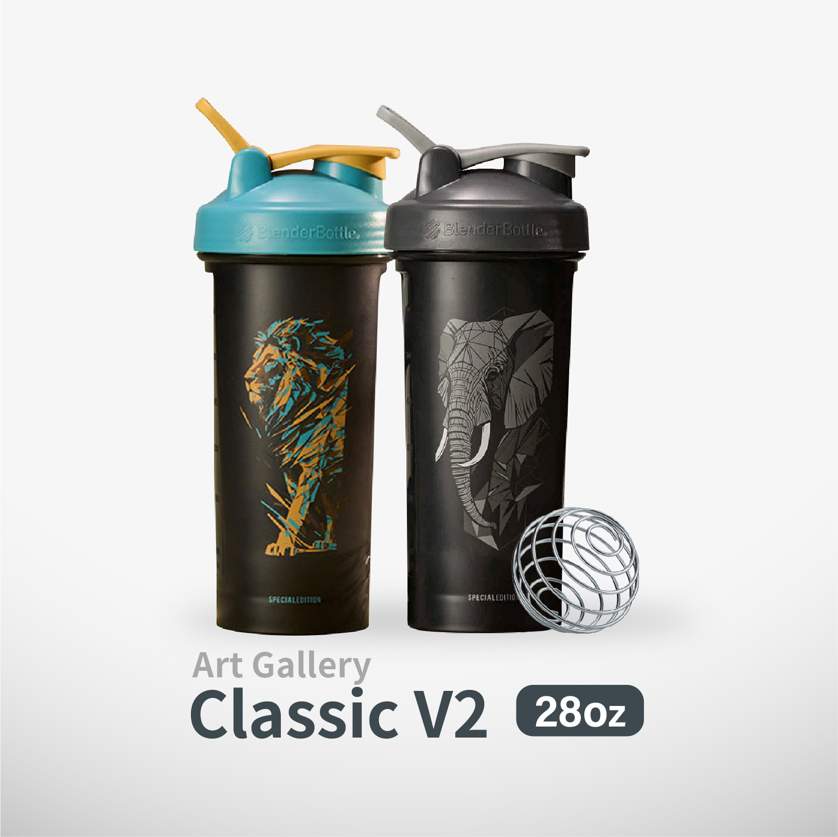 Blender Bottle® Classic™ V2【藝術畫廊】28oz|動物系
