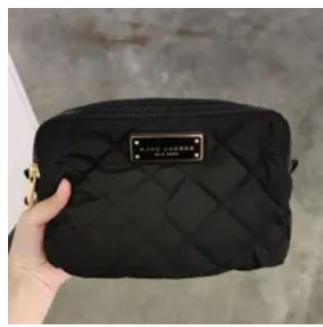 [S] MARC JACOBS M0016114 QUILTED NYLON DOUBLE ZIP COSMETIC BAG,BLACK, 191267791234 (SMJ163)
