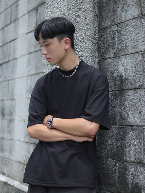 戶外休閒 20支半高領落肩短T