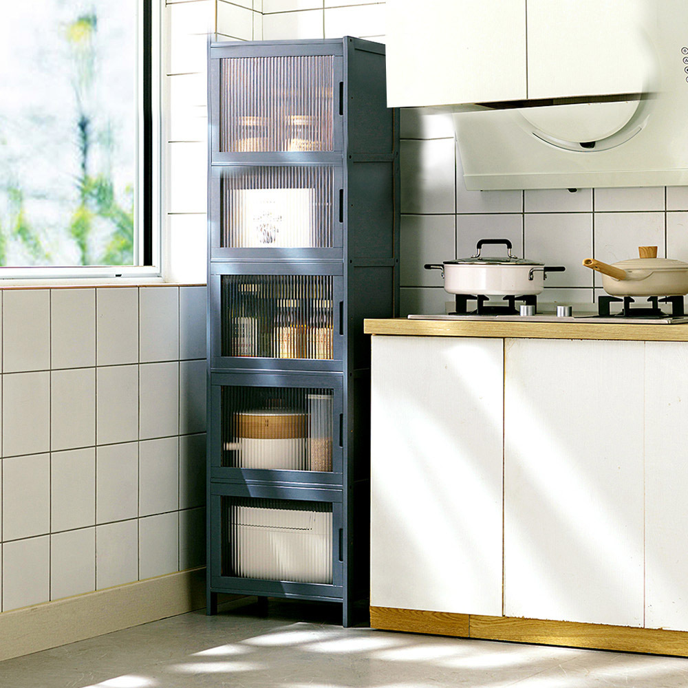 【AOTTO】長虹玻璃五層展示夾縫收納置物櫃(AS-046/AS-047)