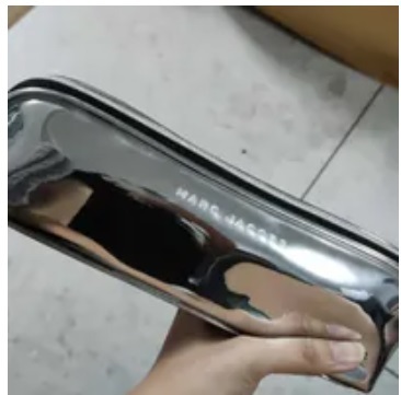 [S] MARC JACOBS PENCIL CASE, SILVER, 840026647649 [FINAL SALE] (SMJ168)