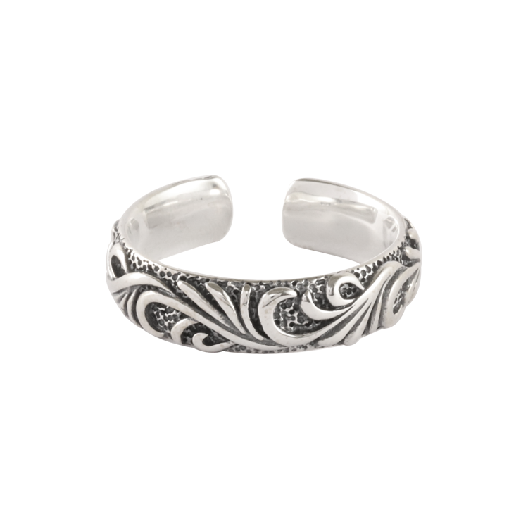 純銀戒指，男士戒指 花紋圖騰；永不褪流行經典元素百搭上手（3458做舊款）