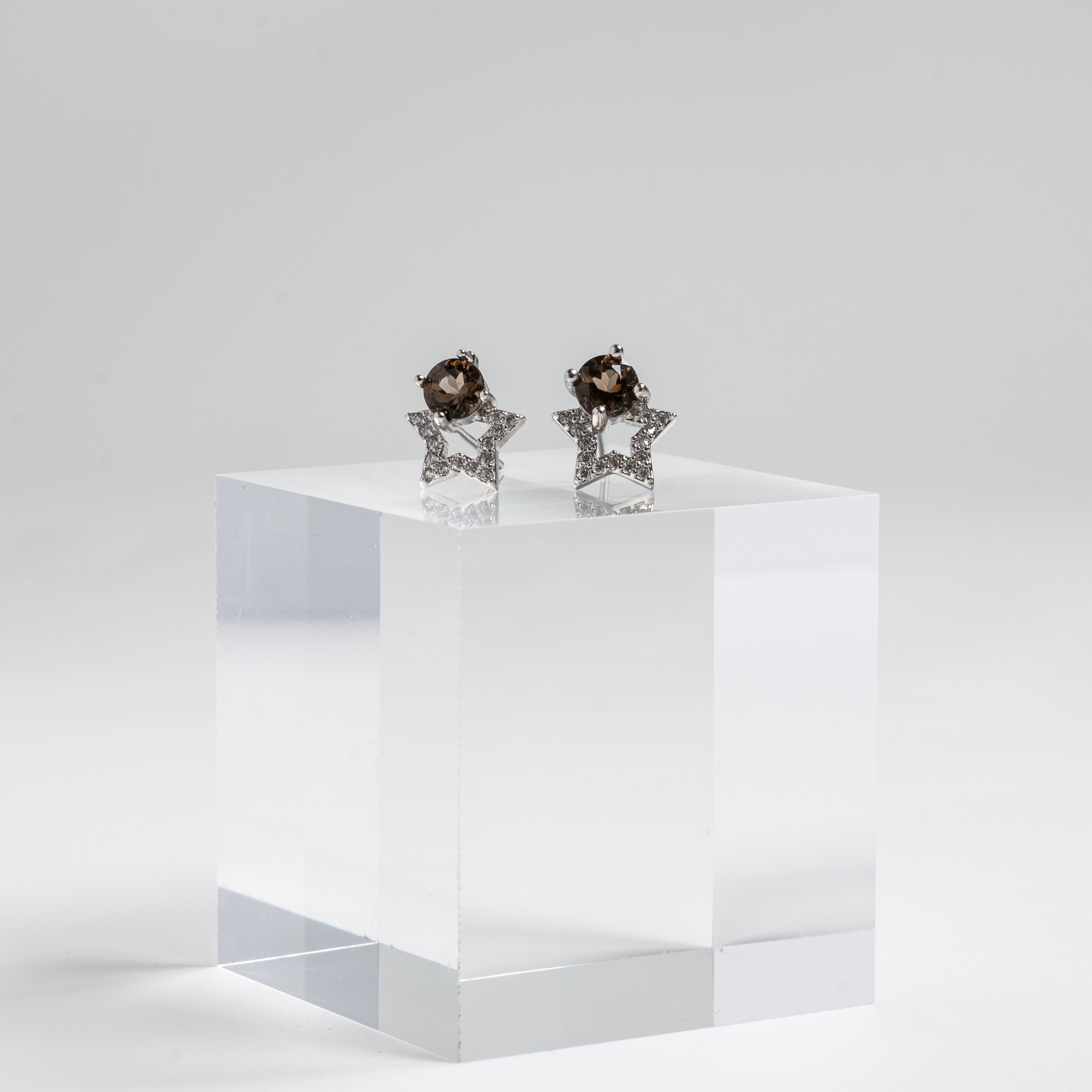 【茶晶】星星耳環