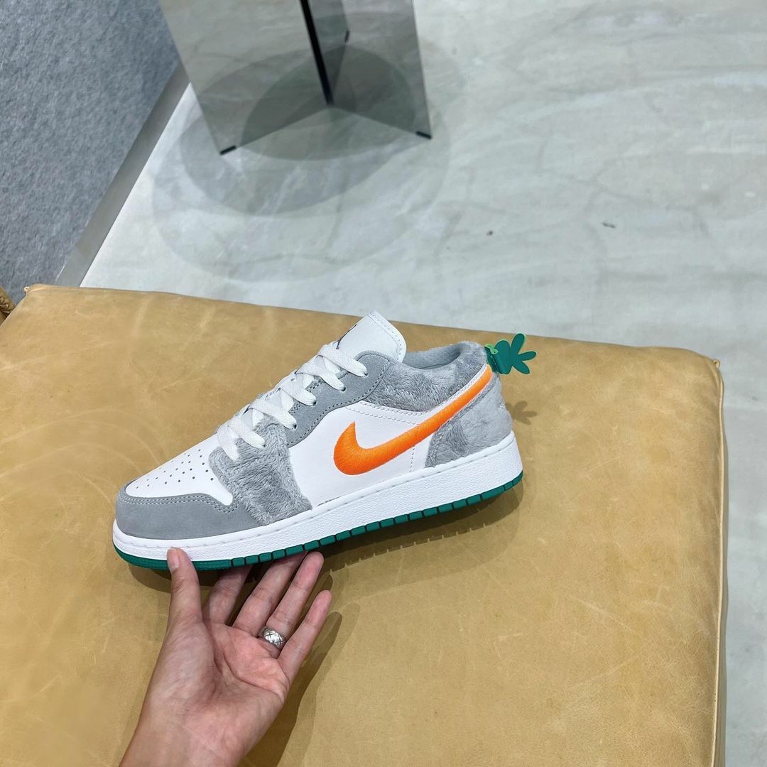 Nike Air Jordan 1 SE 灰兔 絨毛 白灰 灰色 低筒 休閒鞋 DZ6333-083