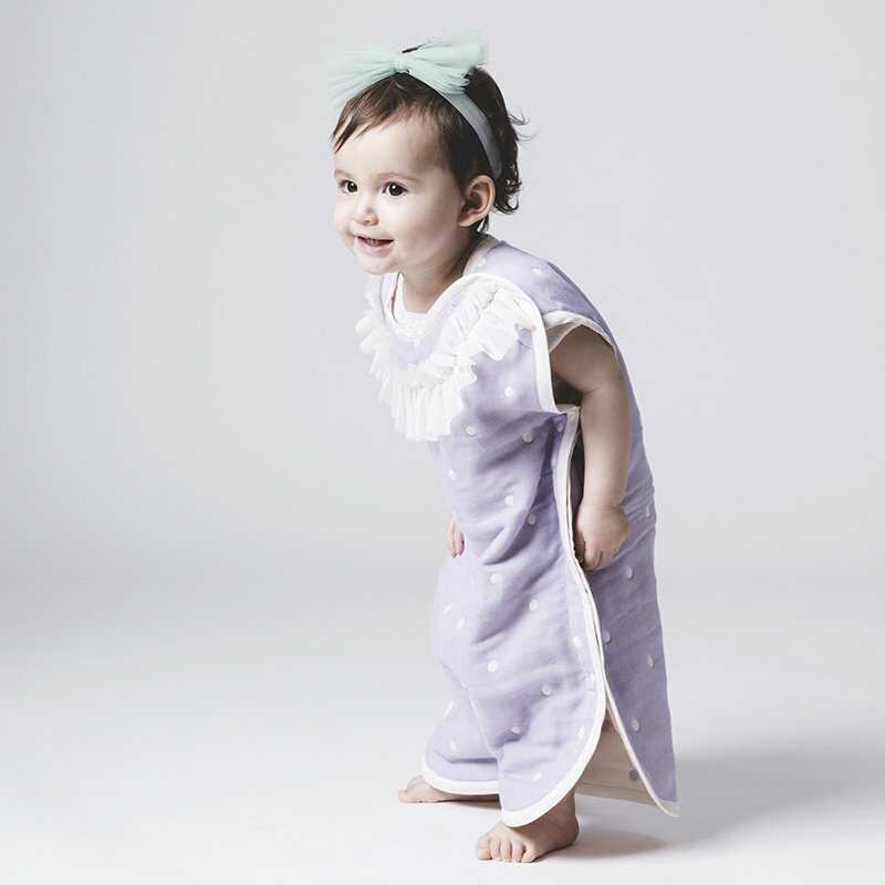 Niva 嬰幼兒六重紗水玉點點防踢被-小公主