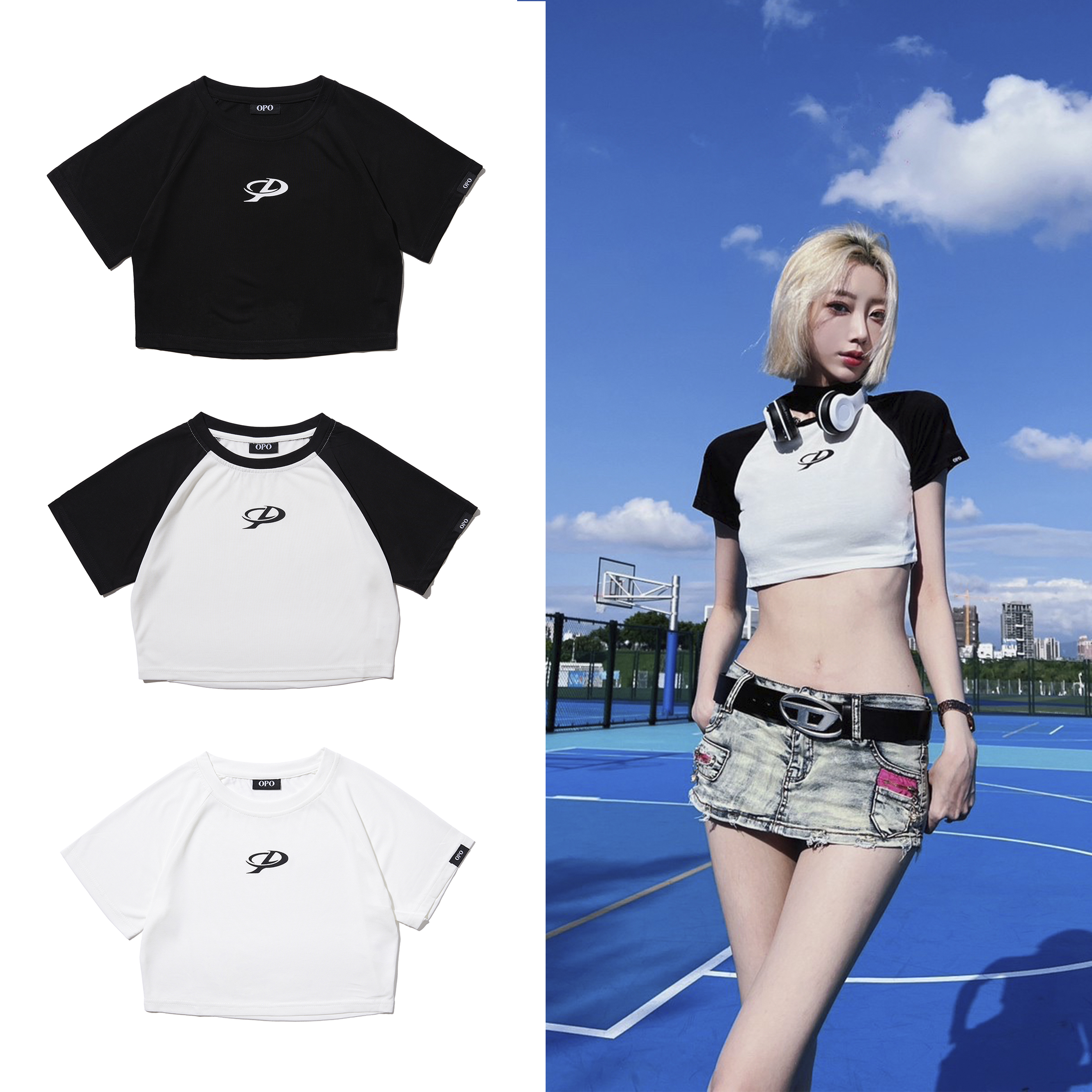 OPO DESIGN 女用短版涼感短袖