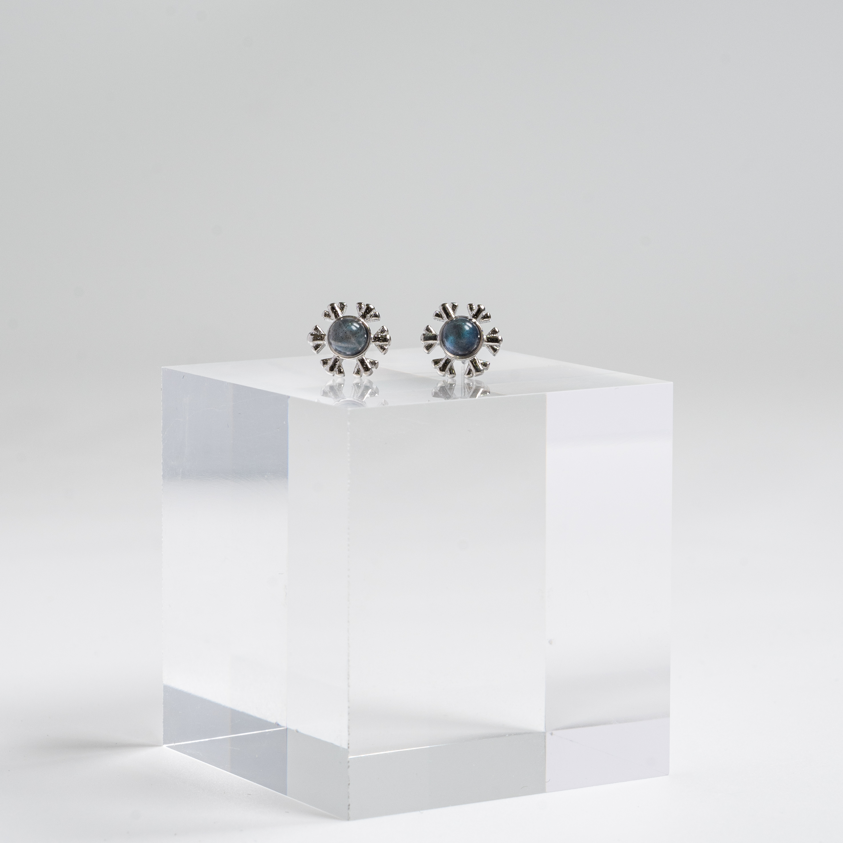 【拉長石】雪花耳環