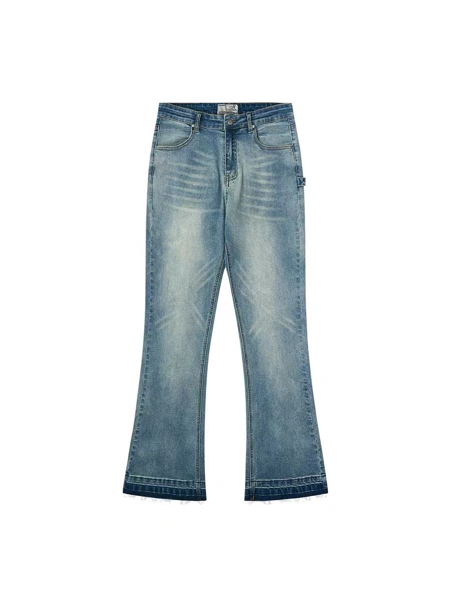 Harsh and Cruel 23SS cleanfit水洗做舊破壞口袋Logo牛仔褲 HN233140317