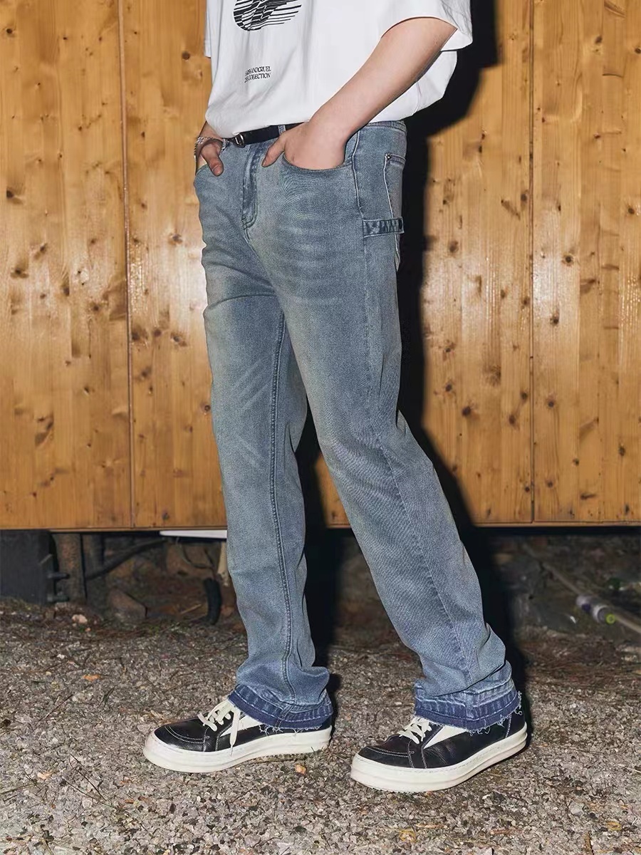 Harsh and Cruel 23SS cleanfit水洗做舊破壞口袋Logo牛仔褲 HN233140317