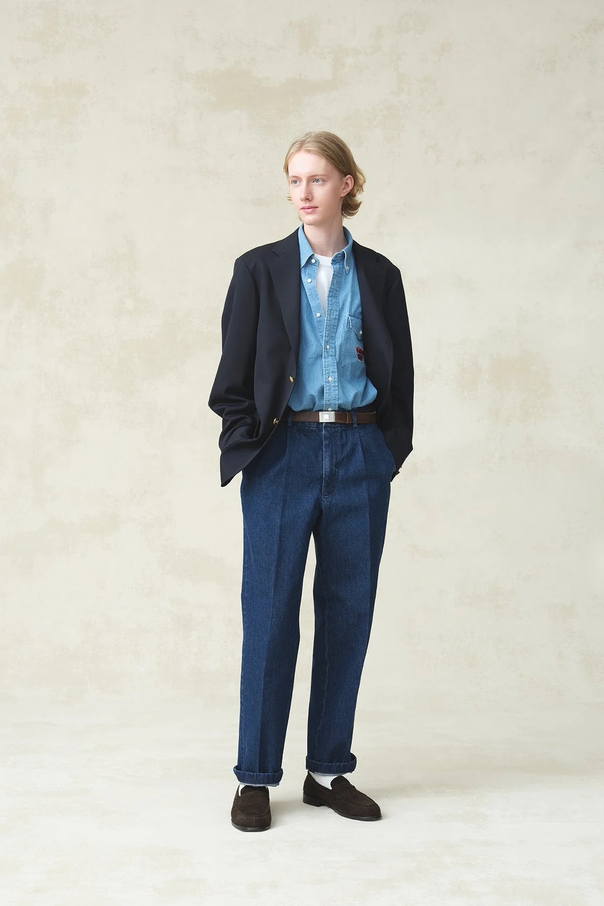 J.PRESS ORIGINALS - 3B BAGGY BLAZER / NAVY