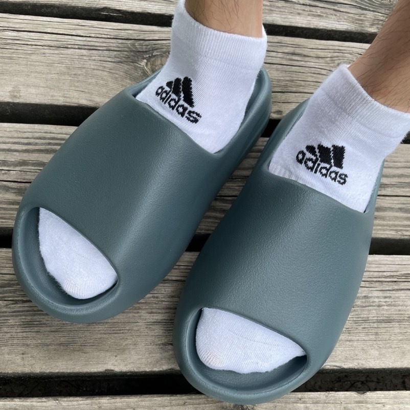 adidas Yeezy Slide "Slate Marine" 拖鞋 黑灰綠 新款 ID2349