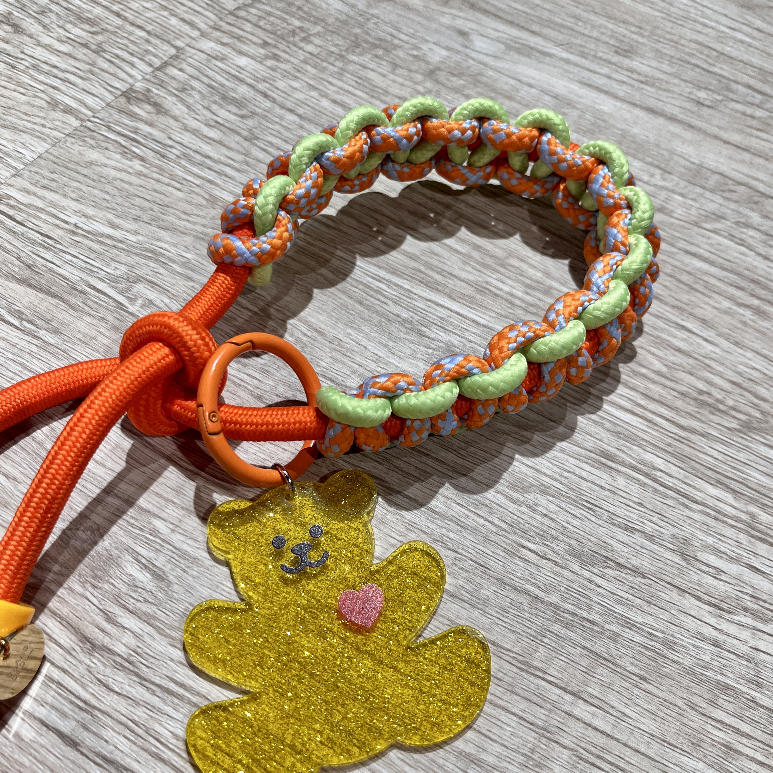 泰迪熊編織牽繩（橘/紫）