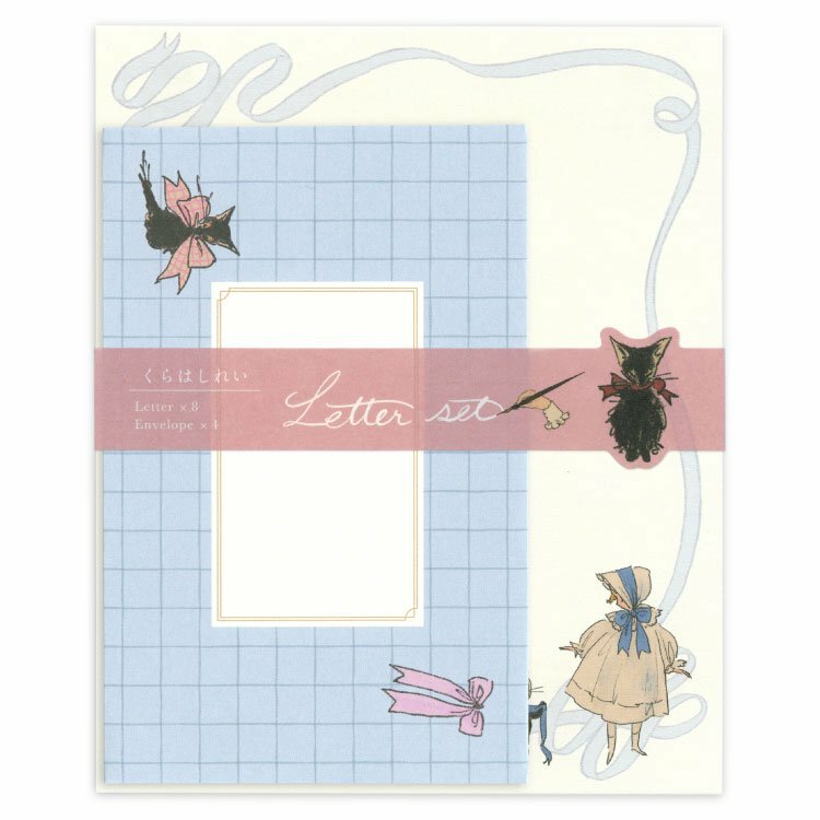 藍色 貓與我系列 信紙信封組｜日本Kurahashirei